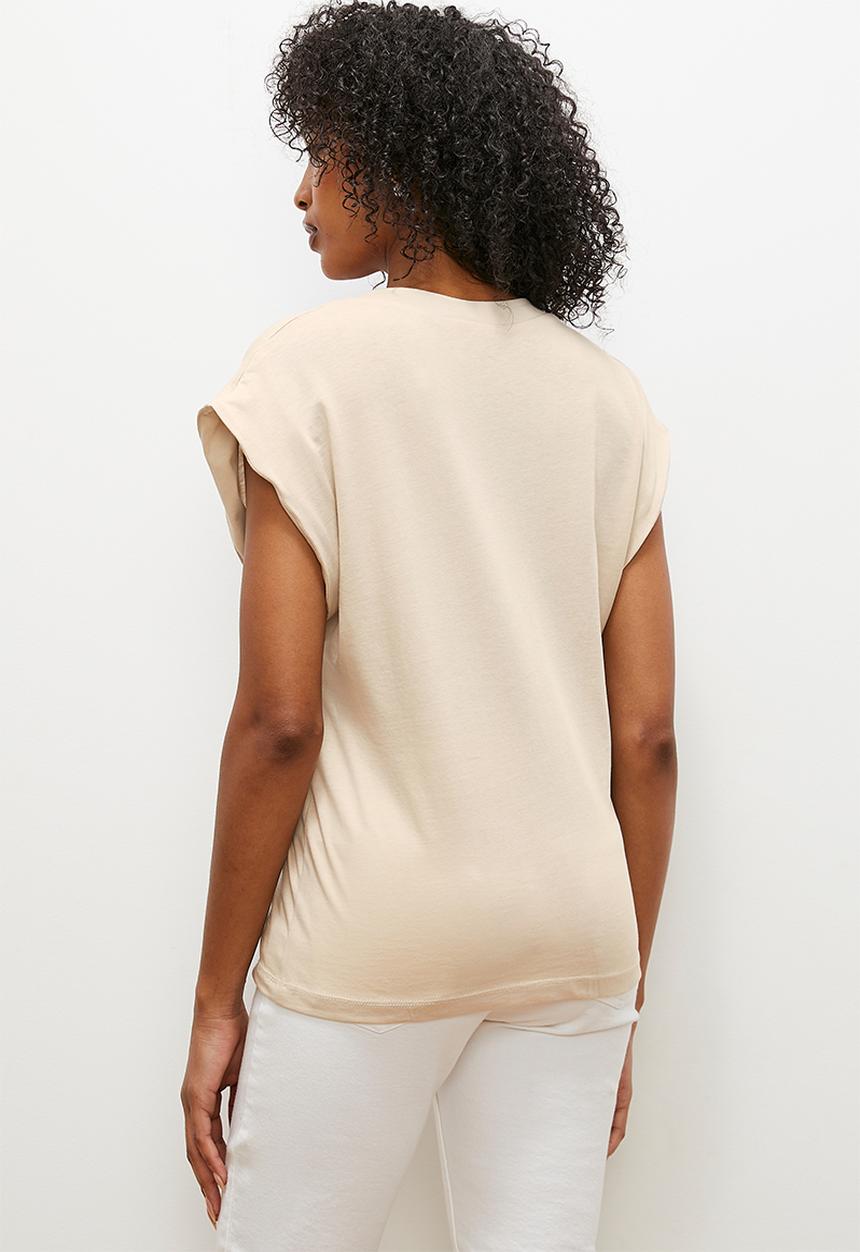 edit - V neck tee - stone