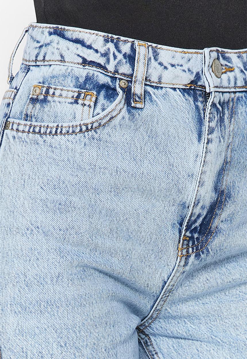 Trendyol - High rise straight leg jeans - blue