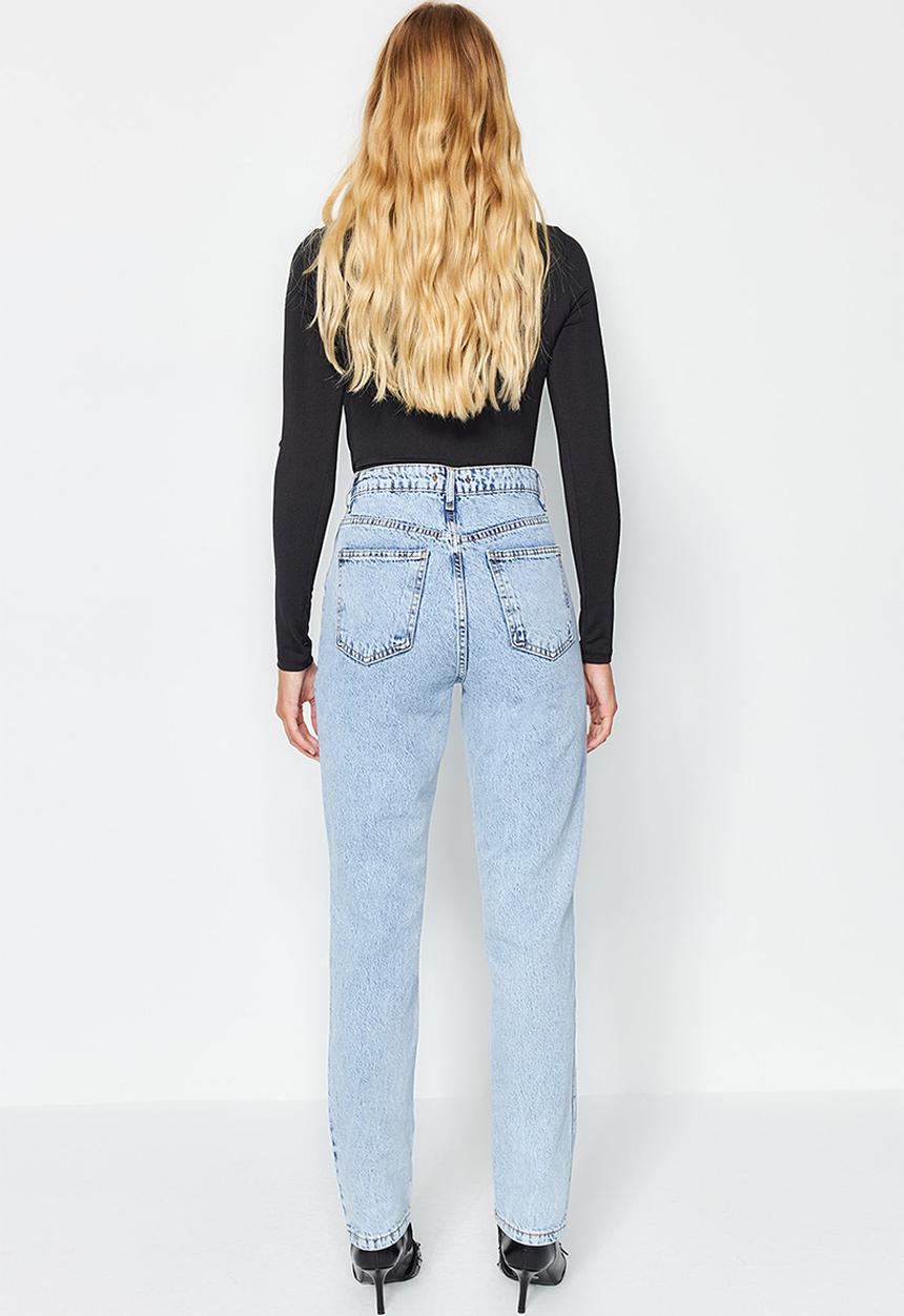 Trendyol - High rise straight leg jeans - blue