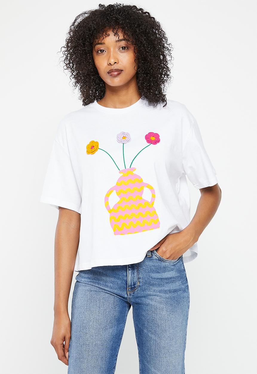 Me&B - The oversized tee - white & print