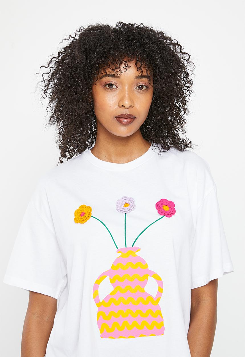 Me&B - The oversized tee - white & print