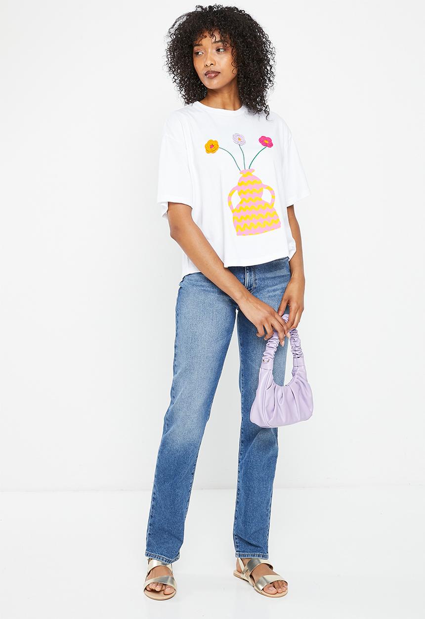 Me&B - The oversized tee - white & print
