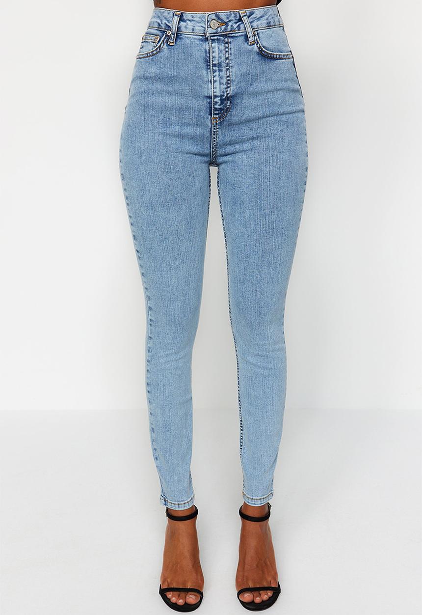 Trendyol - Skinny jeans high rise fit - blue