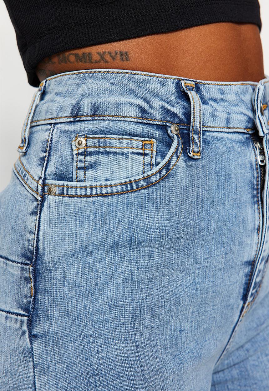 Trendyol - Skinny jeans high rise fit - blue