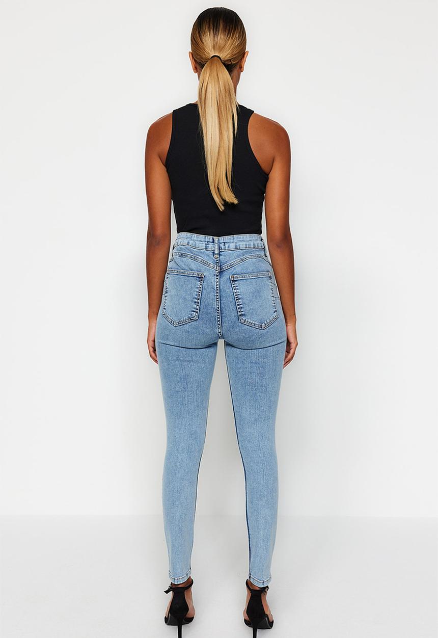 Trendyol - Skinny jeans high rise fit - blue