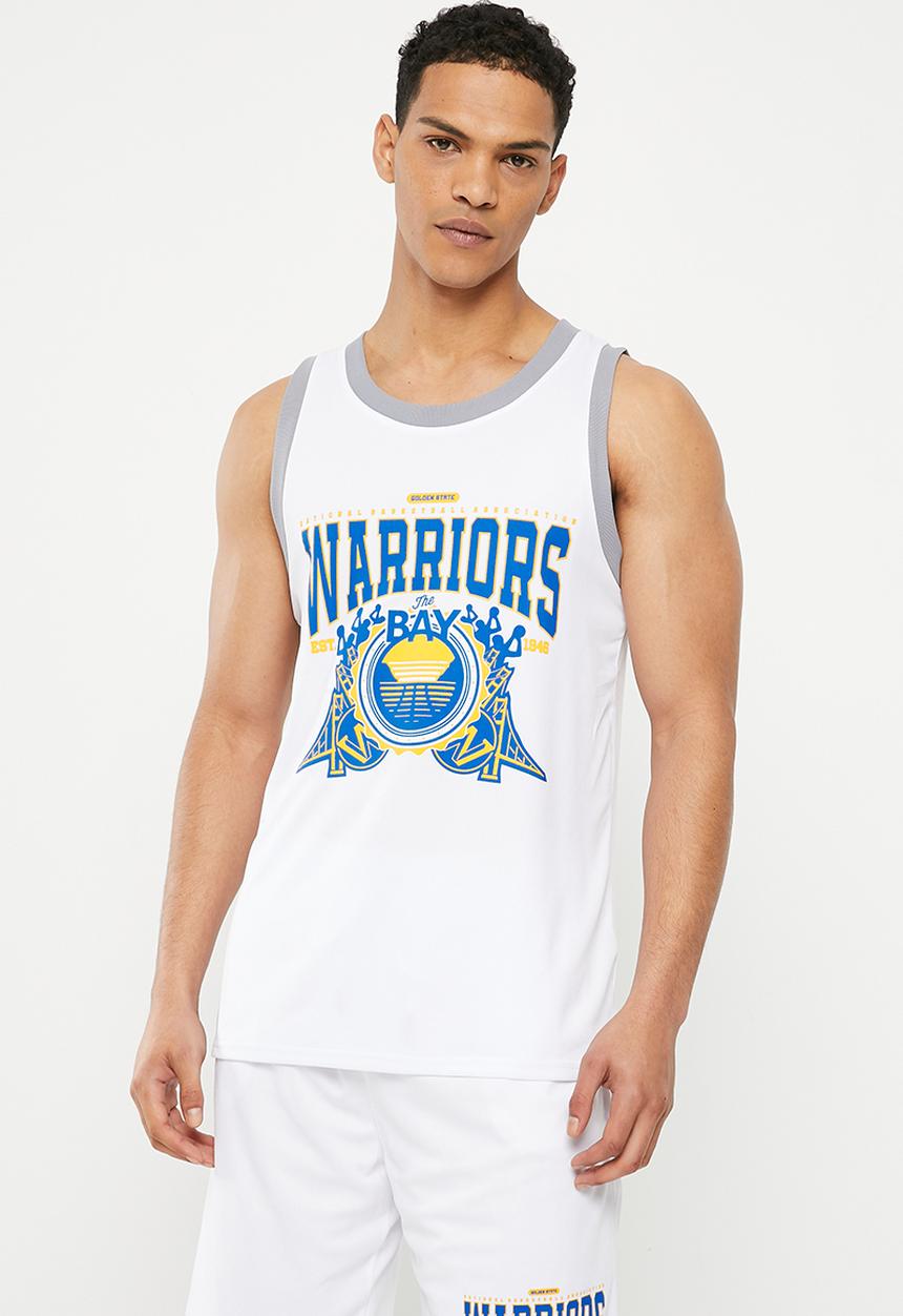 NBA - Men's street vest golden state warriors - white 