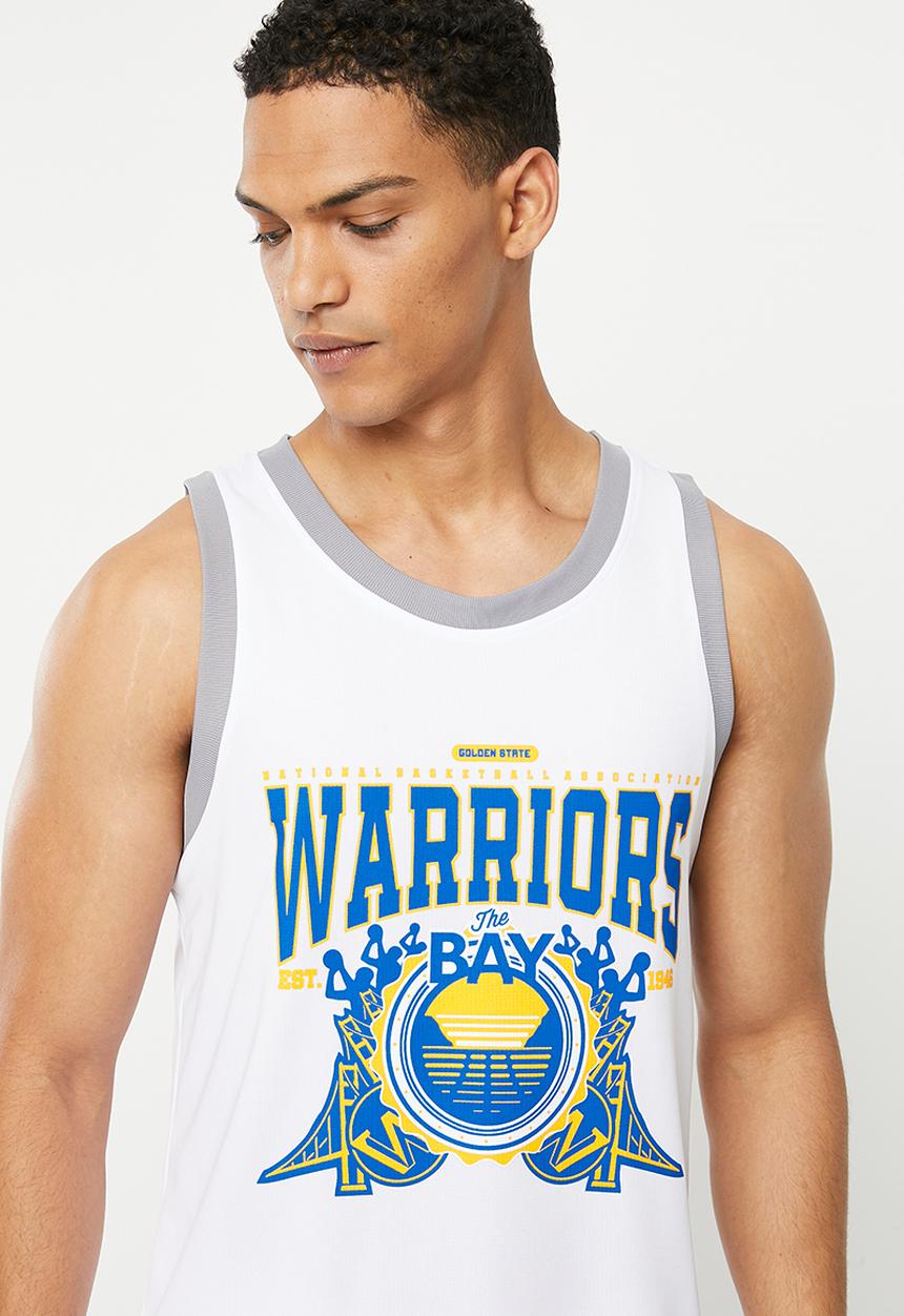 NBA - Men's street vest golden state warriors - white 