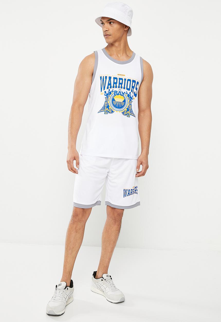 NBA - Men's street vest golden state warriors - white 