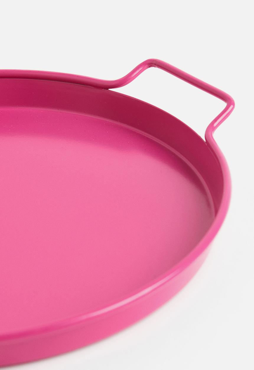 H&M - Round metal tray - pink
