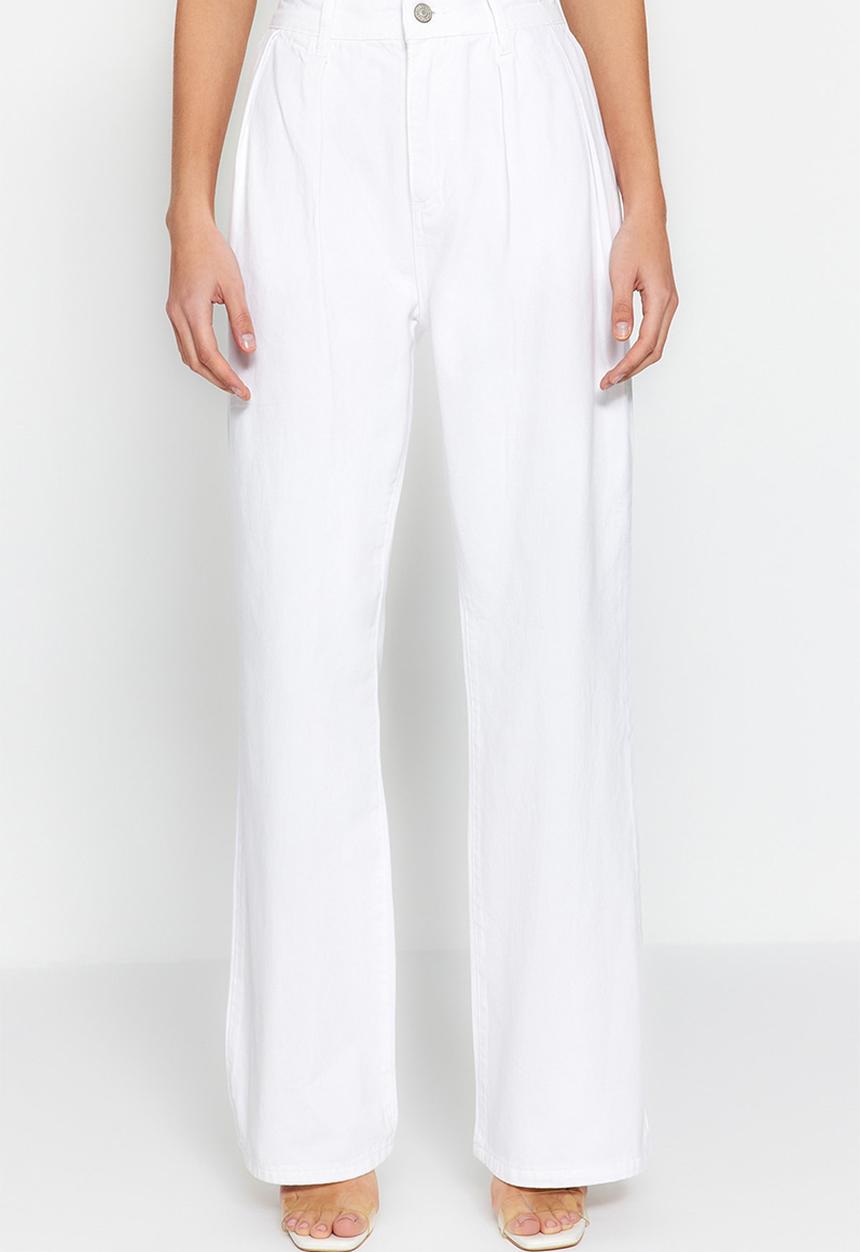 Trendyol - Wide leg jeans - white
