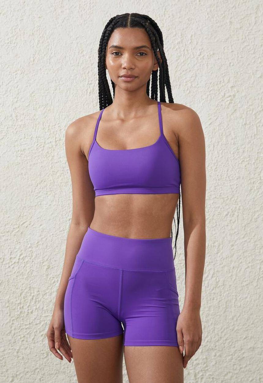 Cotton On - Recycled workout crop - royal purple
