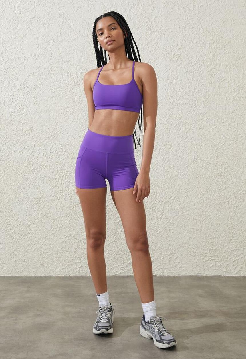Cotton On - Recycled workout crop - royal purple