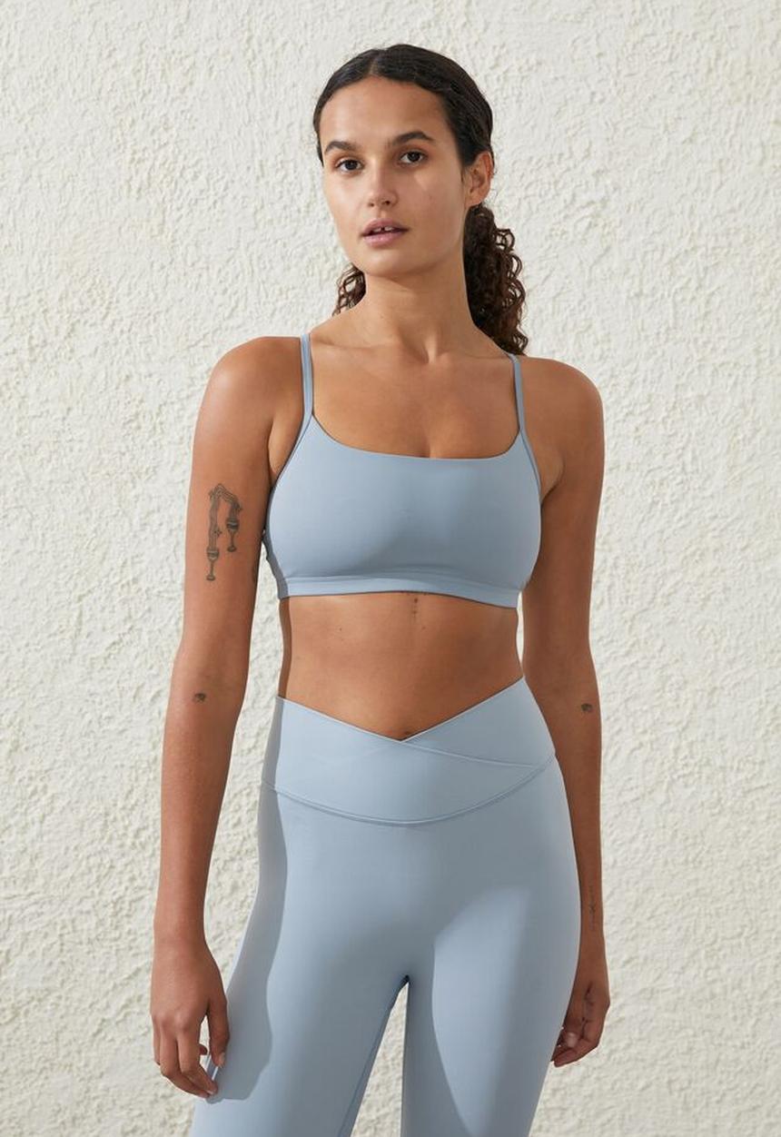 Cotton On - Recycled workout crop - cloud grey