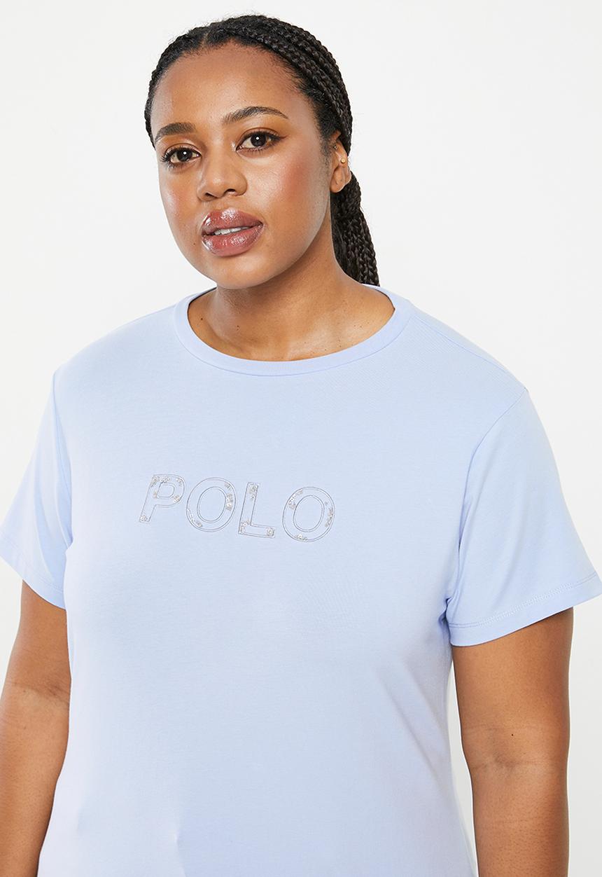 POLO - Plus Sadie Beaded Tee - Blue