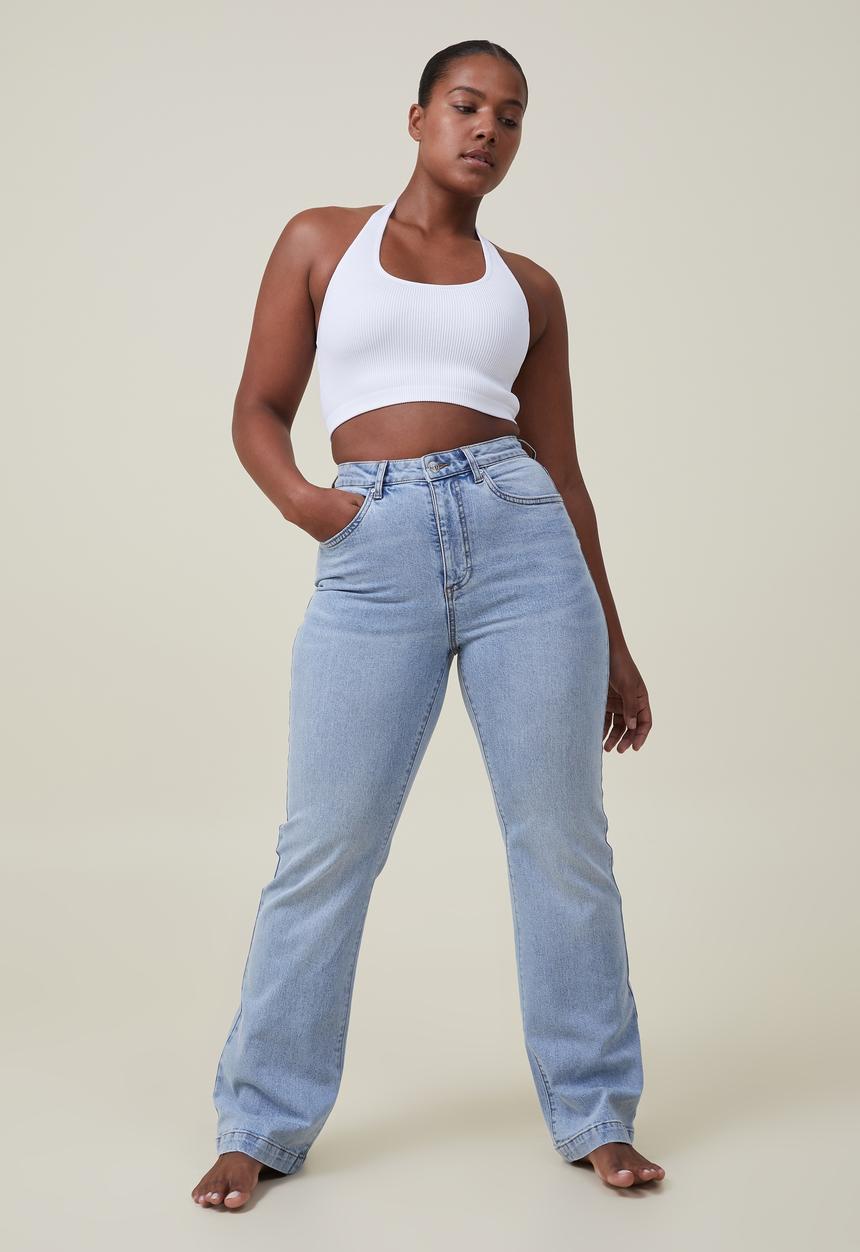 Cotton On - Plus curvy stretch bootleg flare jean - bondi blue