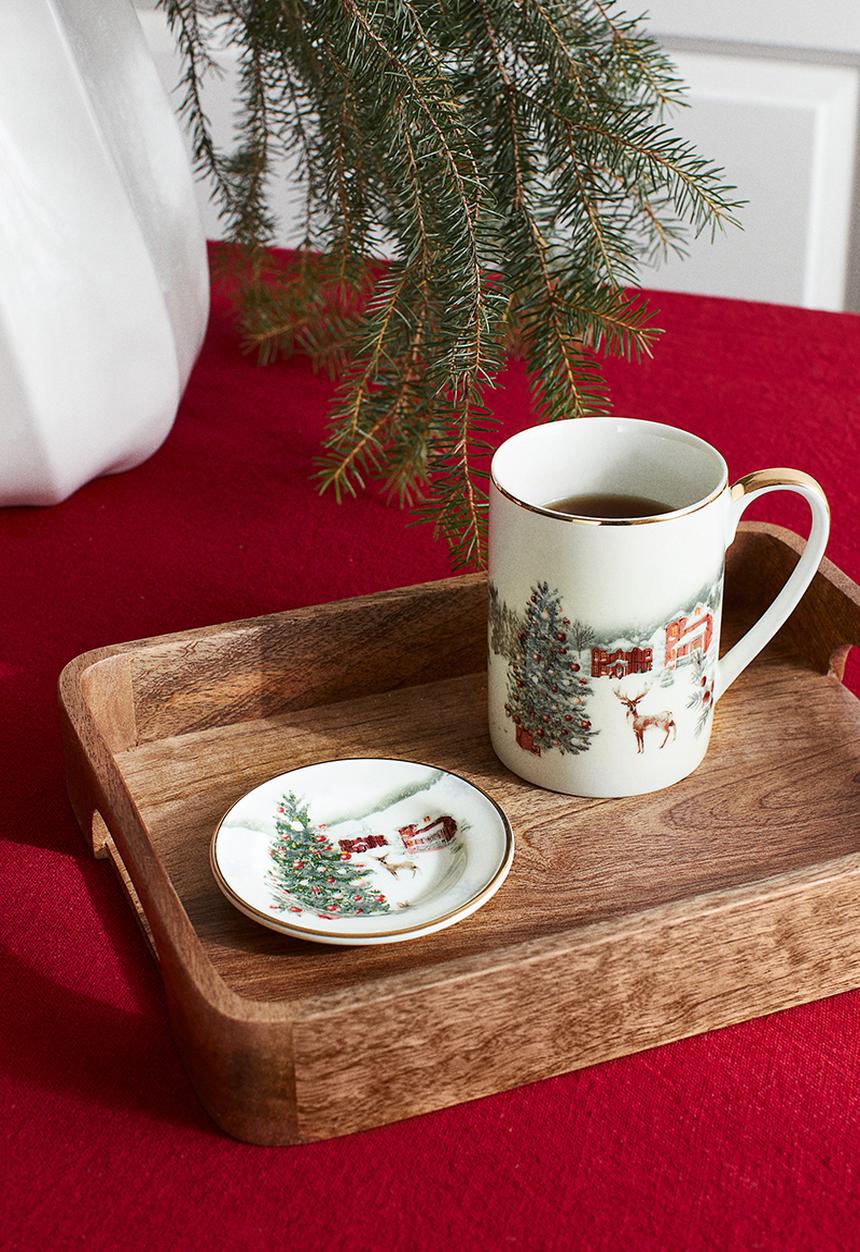 H&M - Small porcelain dish - white christmas tree 