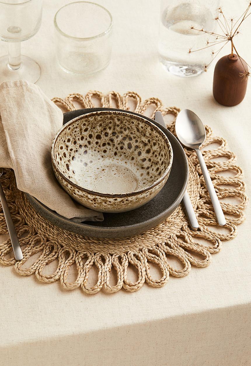 H&M - Hole-patterned table mat - beige