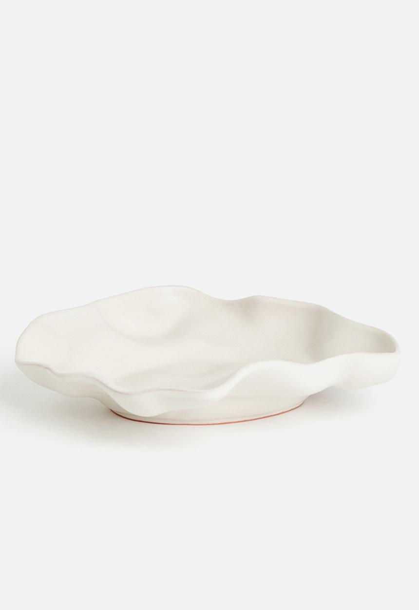 H&M - Large terracotta tray - white