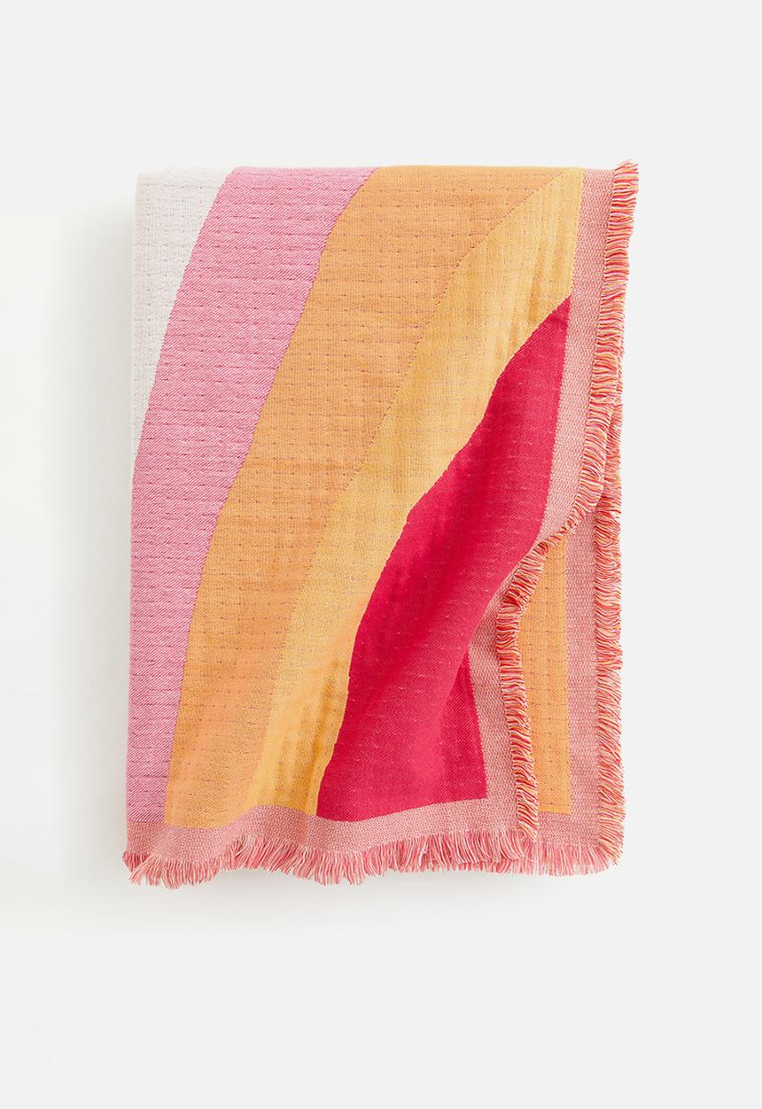 H&M - Jacquard-weave blanket - pink patterned