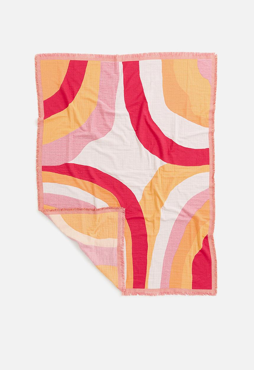 H&M - Jacquard-weave blanket - pink patterned