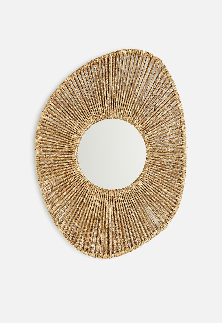 H&M - Seagrass-framed mirror - beige