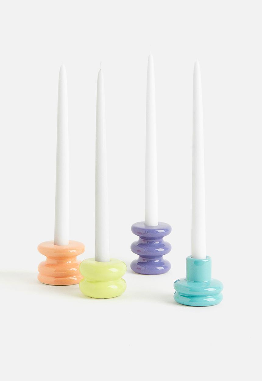 H&M - Stoneware candlestick - lime green