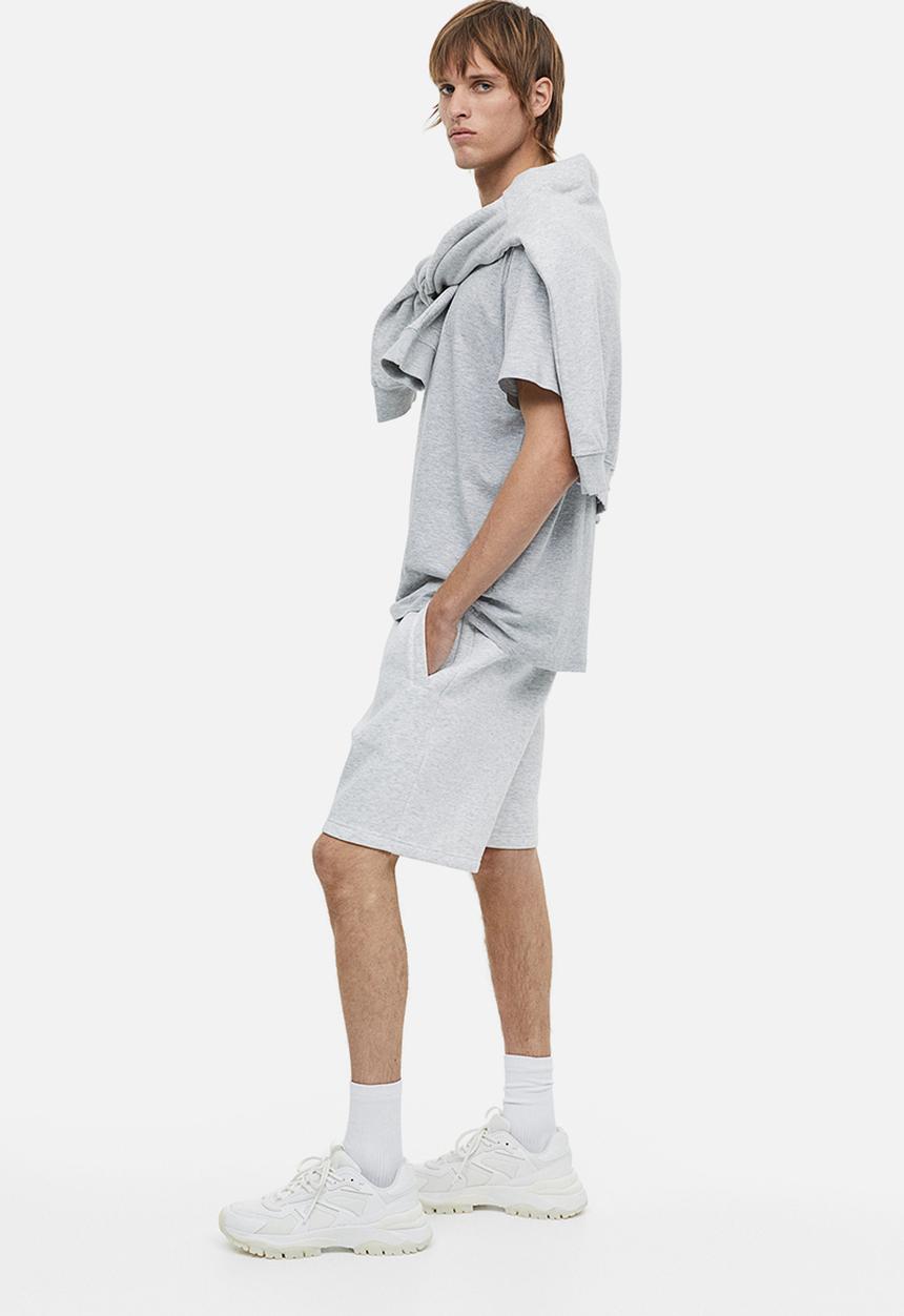 H&M - Regular fit sweat shorts - light grey marl