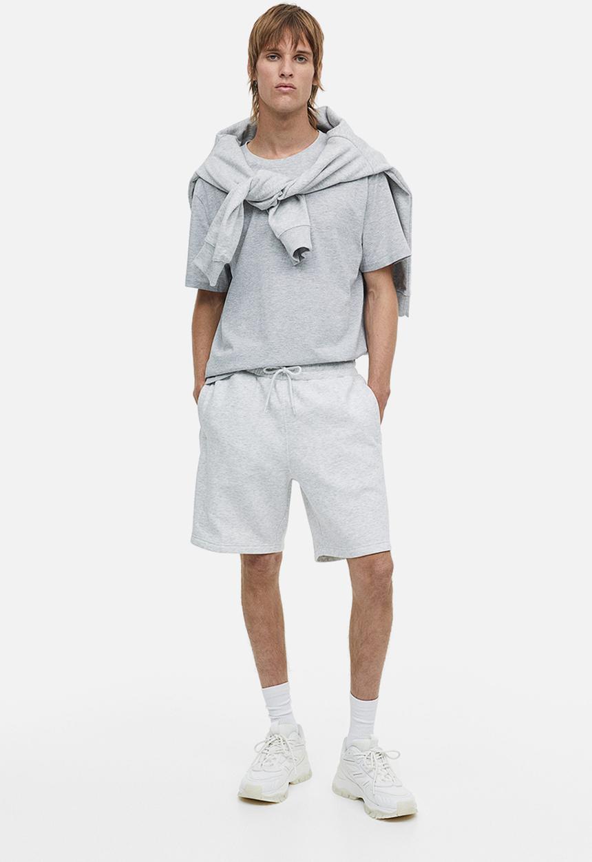 H&M - Regular fit sweat shorts - light grey marl