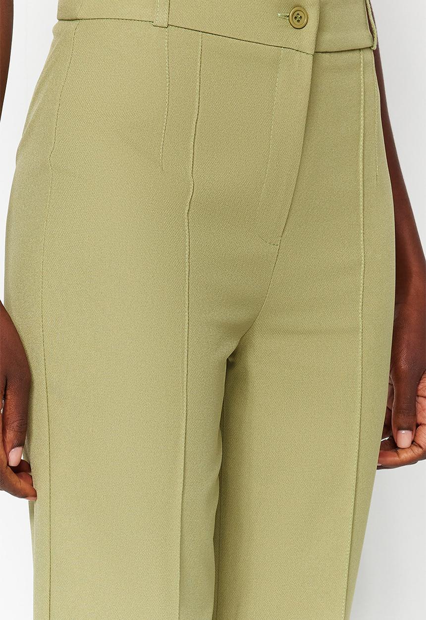 Trendyol - High rise straight leg trousers - green