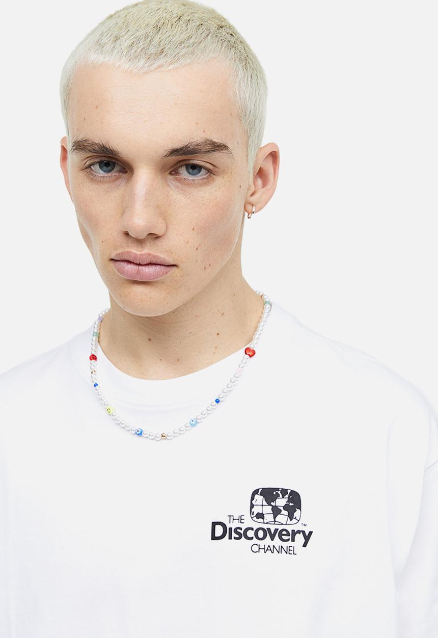 H&M - Relaxed fit T-shirt - white the discovery channel