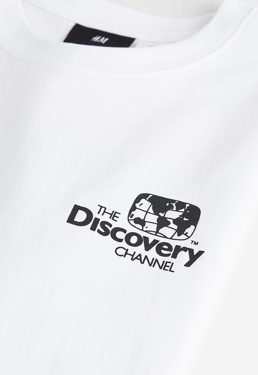 H&M - Relaxed fit T-shirt - white the discovery channel
