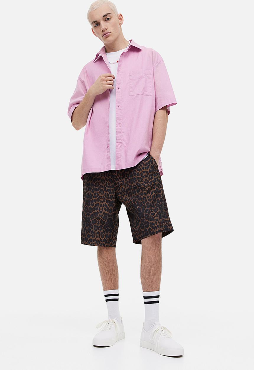 H&M - Relaxed fit short-sleeved shirt - light purple