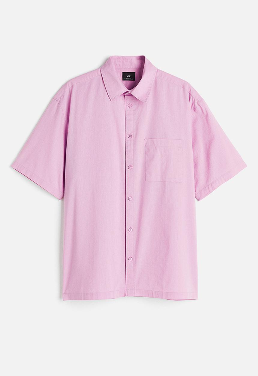 H&M - Relaxed fit short-sleeved shirt - light purple
