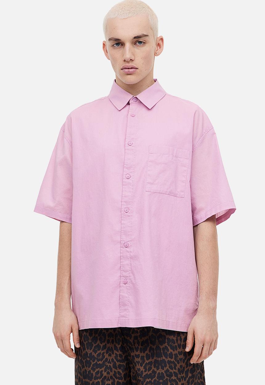 H&M - Relaxed fit short-sleeved shirt - light purple