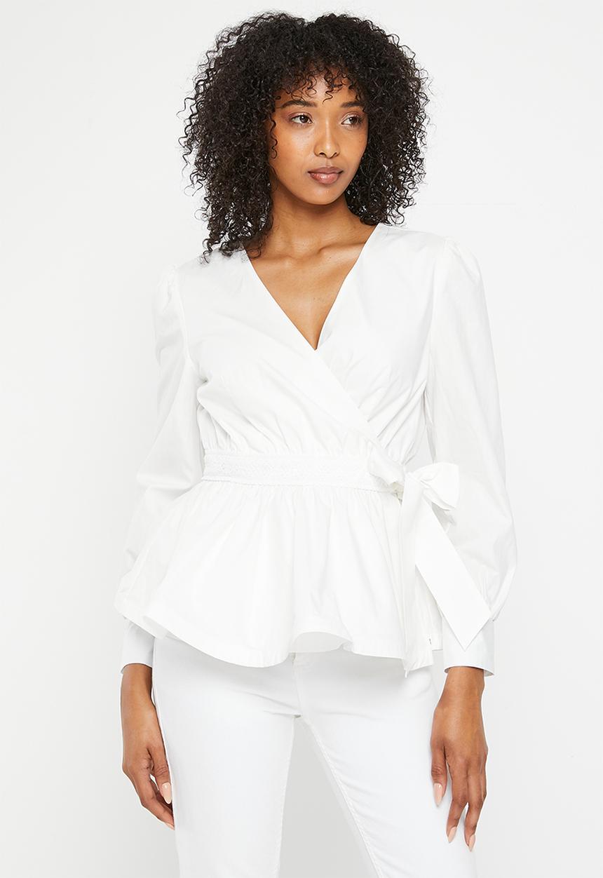 Pringle of Scotland - Pringle ronel peplum shirt - white 