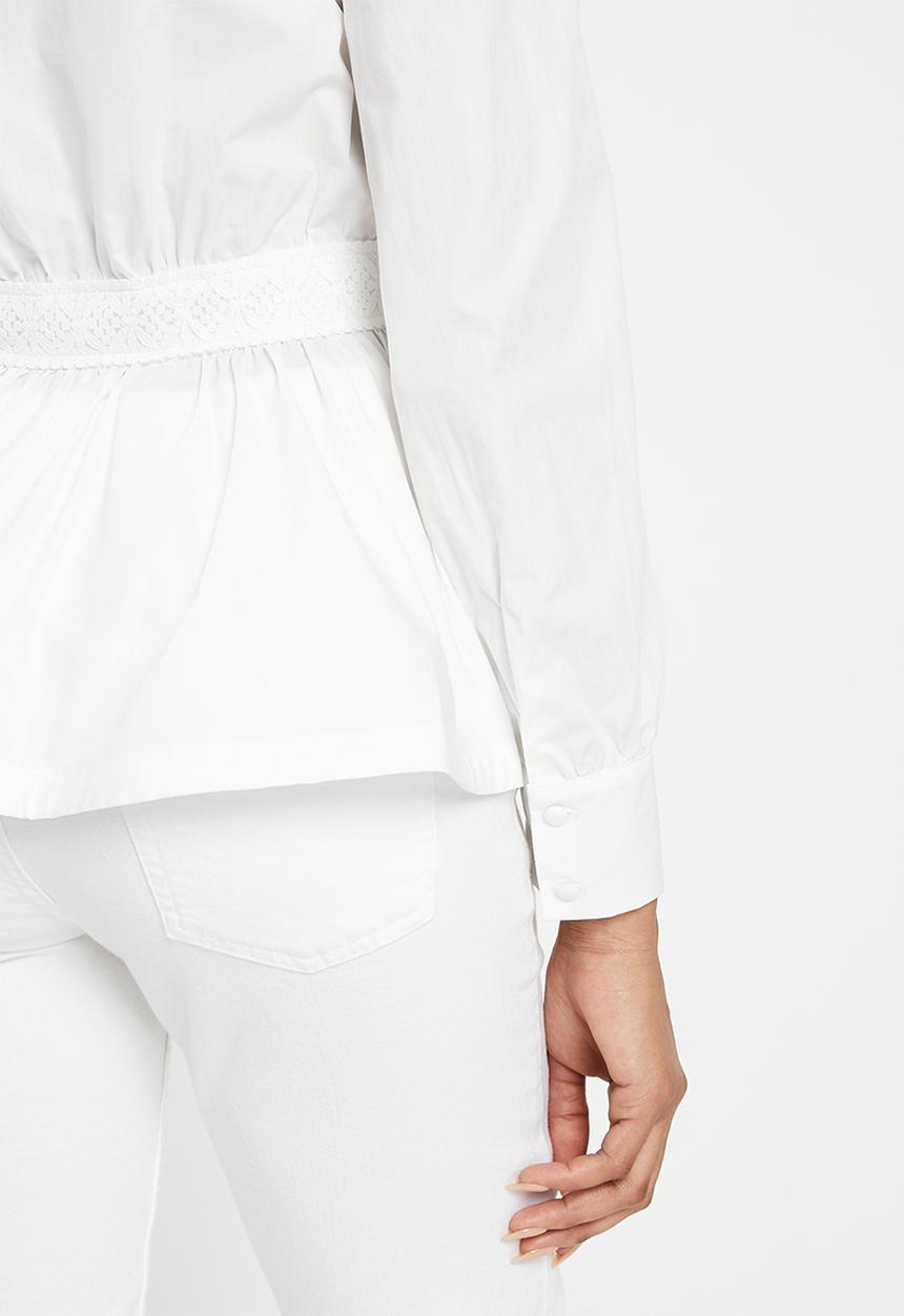 Pringle of Scotland - Pringle ronel peplum shirt - white 