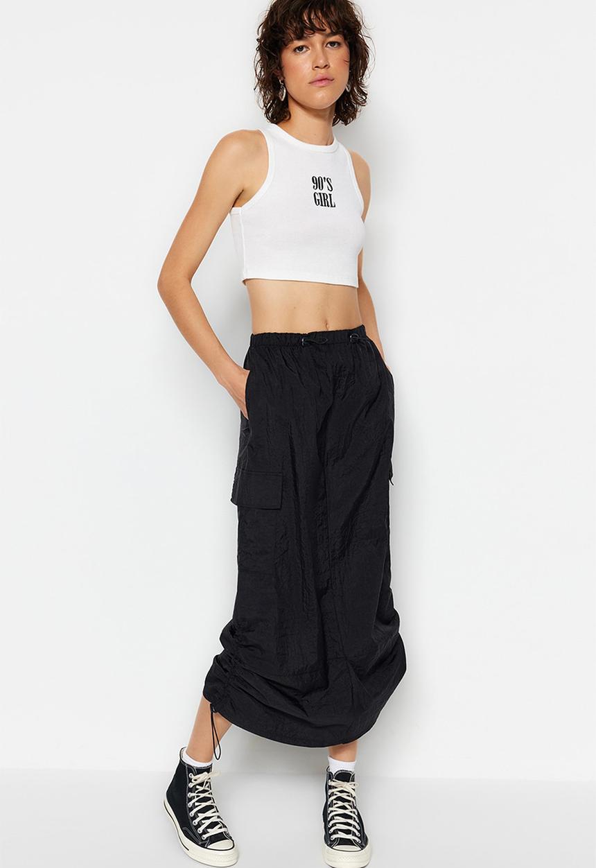Trendyol - Parachute skirt - black