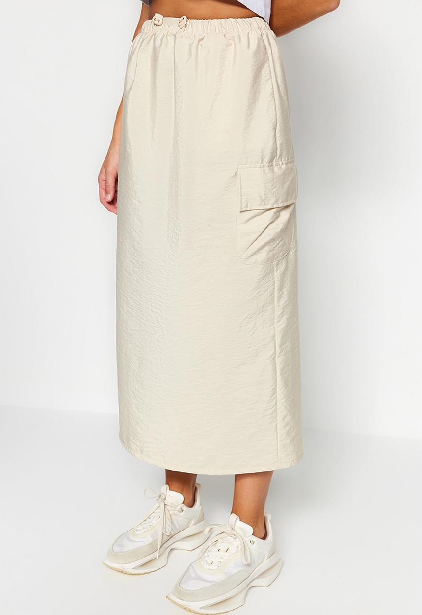 Trendyol - Parachute skirt - ecru