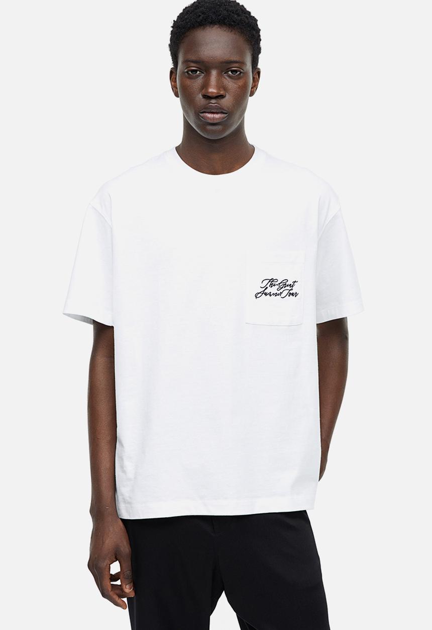 H&M - Relaxed fit embroidery-detail T-shirt - white