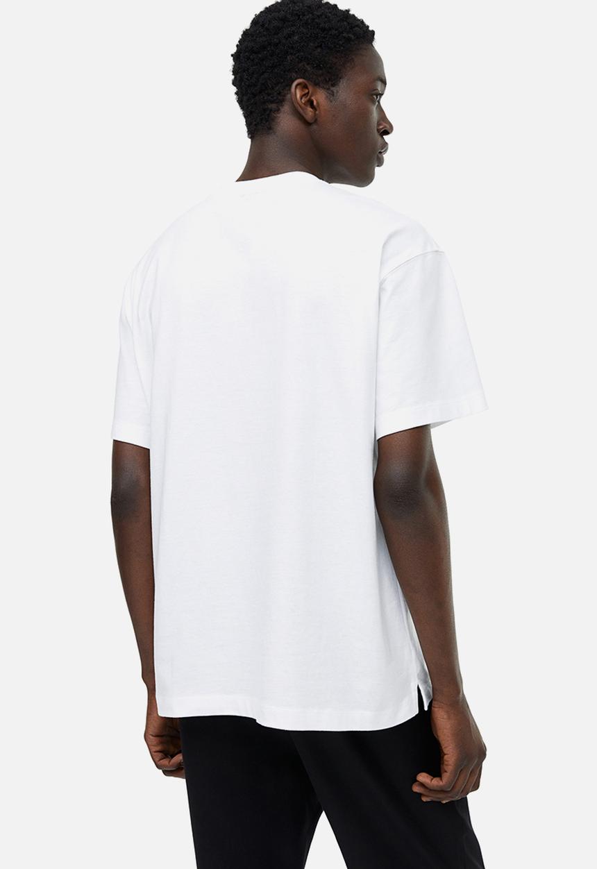 H&M - Relaxed fit embroidery-detail T-shirt - white