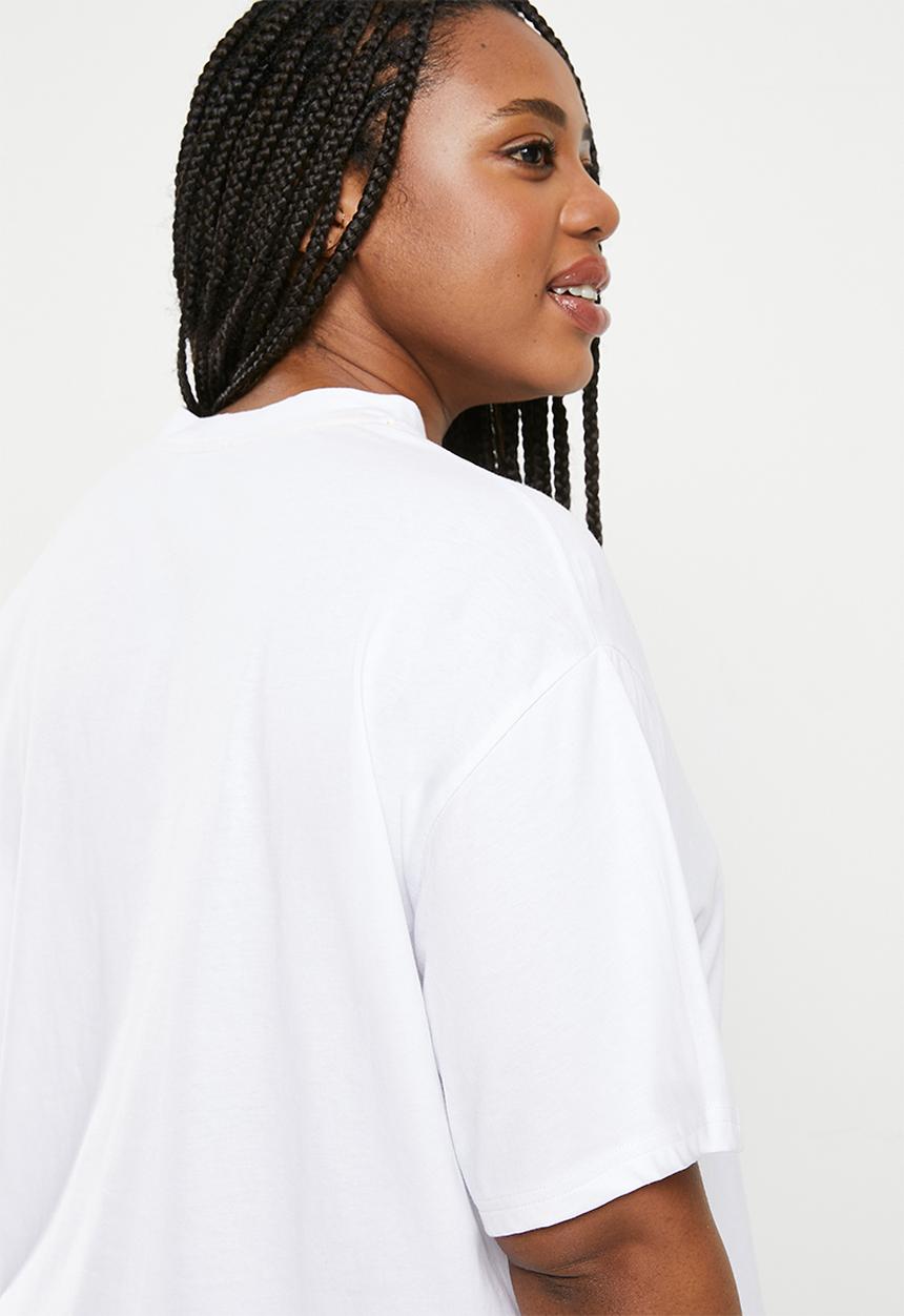 Me&B - Plus The Oversized Tee  - White & Print