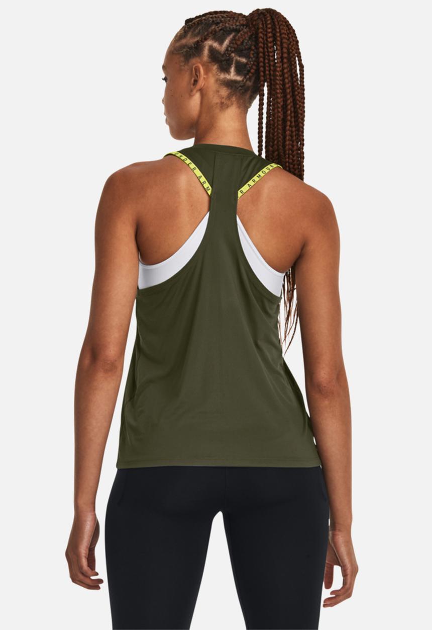 Under Armour - Knockout novelty tank - marine od green/lime yellow