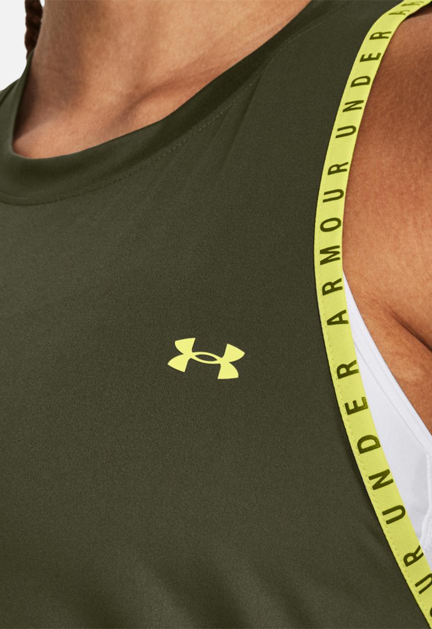 Under Armour - Knockout novelty tank - marine od green/lime yellow
