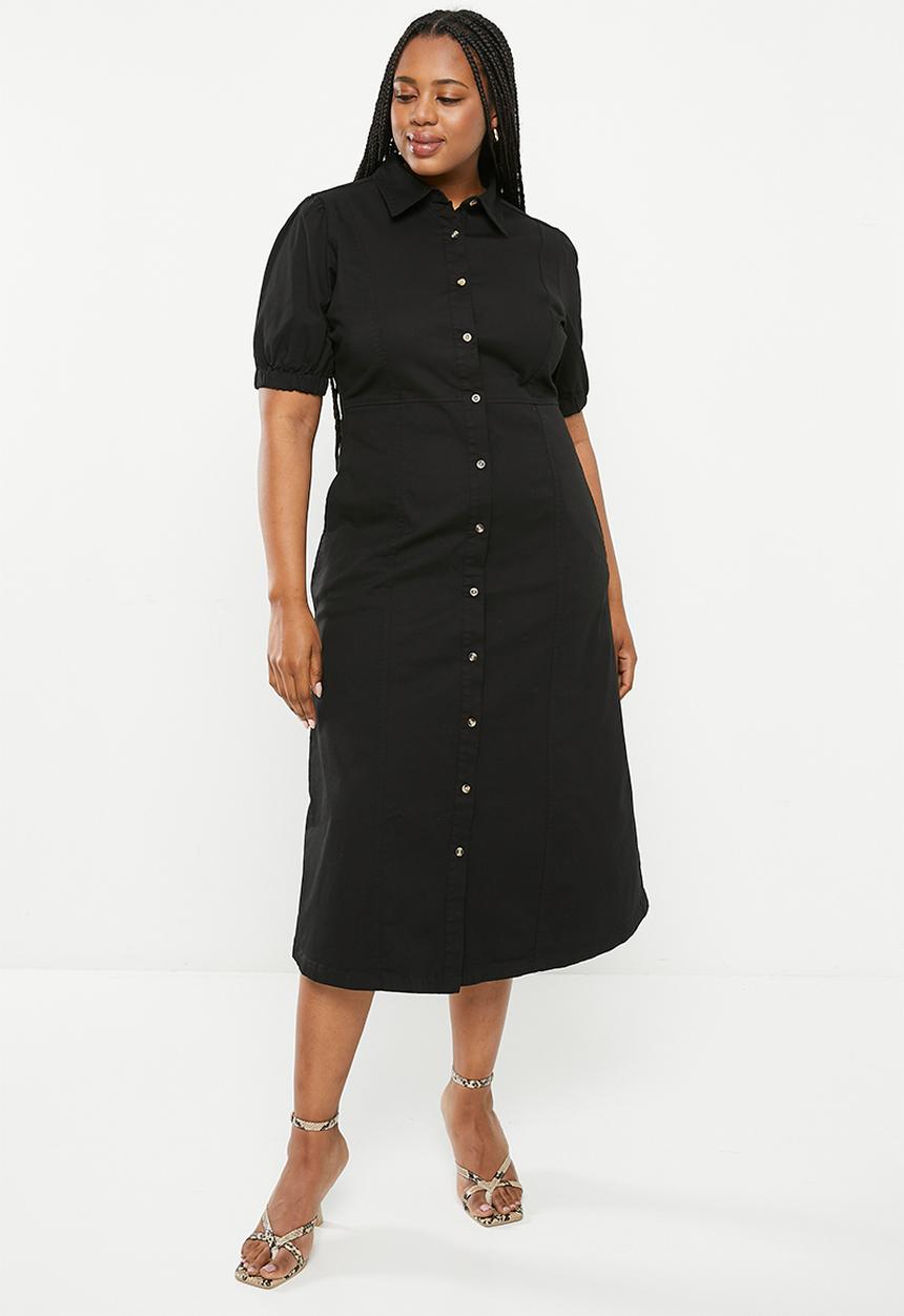 Me&B - Plus denim Shirtdress - Black