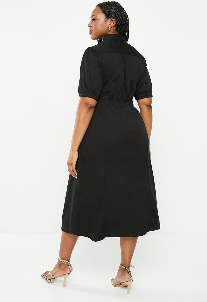 Me&B - Plus denim Shirtdress - Black