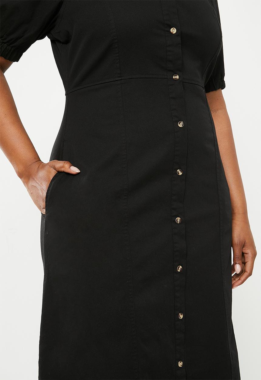 Me&B - Plus denim Shirtdress - Black
