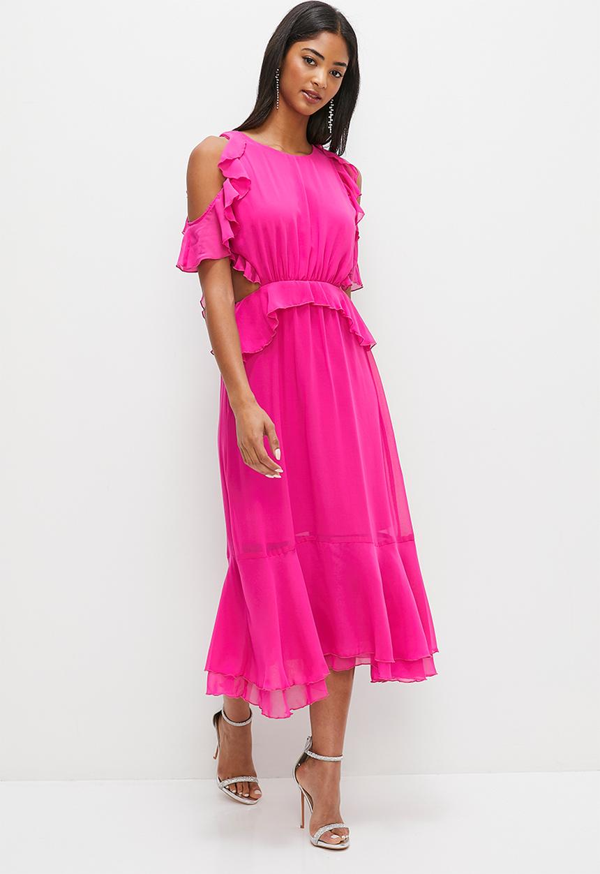 MILLA - Ruffle midi dress - purple