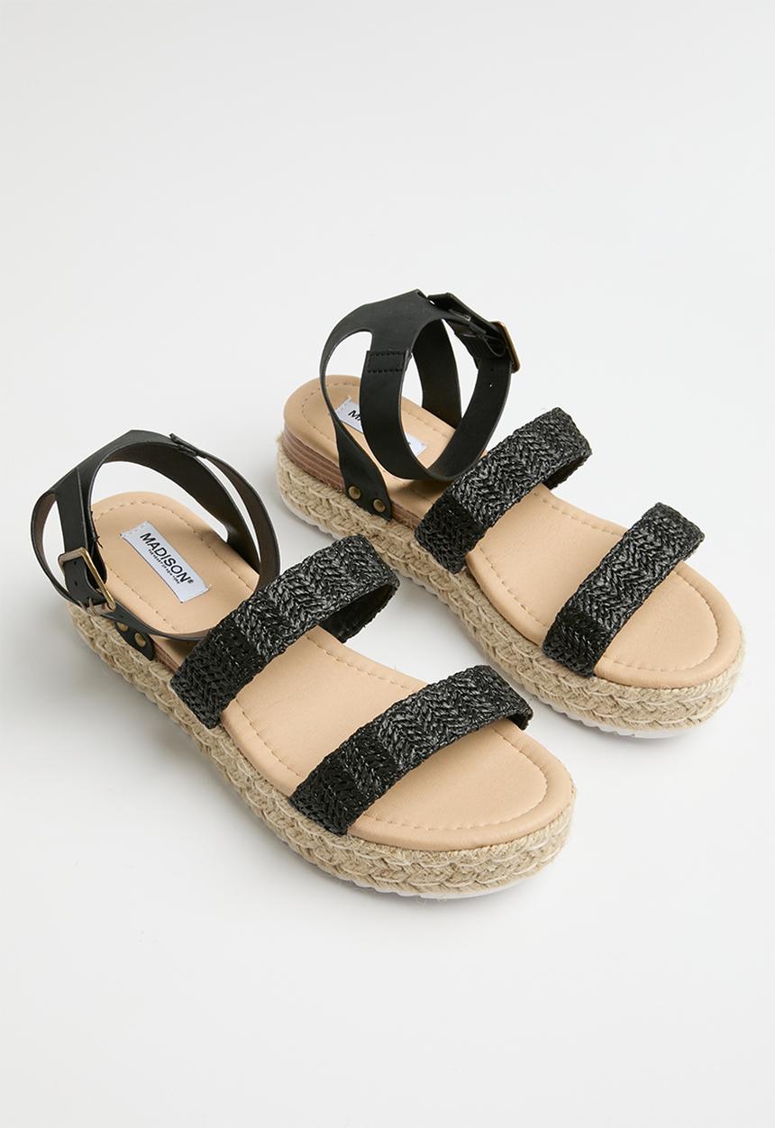 Madison® - Cassie ankle tie espadrille - black