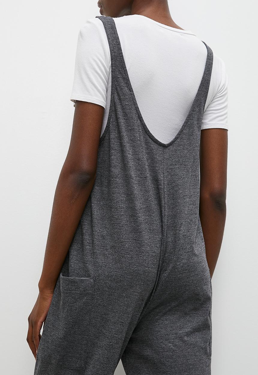 Superbalist - Relaxed knit jumpsuit- charcoal melange