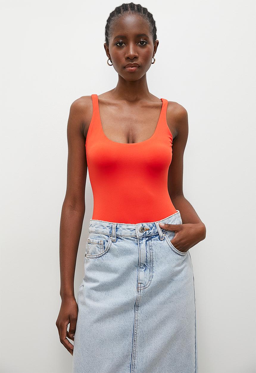 Superbalist - Double scoop bodysuit - orange